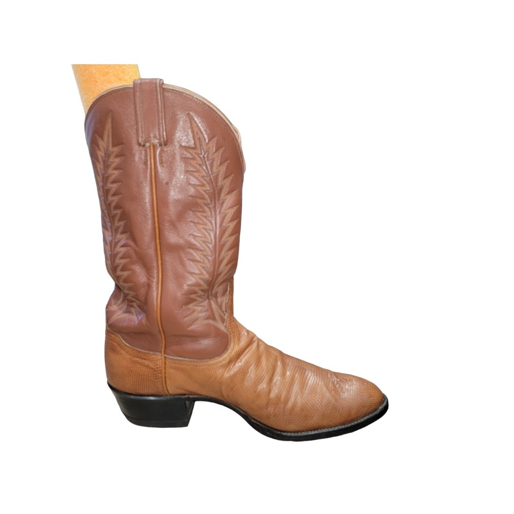 Tony Lama Mens Emilia Lizard Skin Brown Western Cowboy Boots 4811 Sz 13 B Exotic - Picture 6 of 12